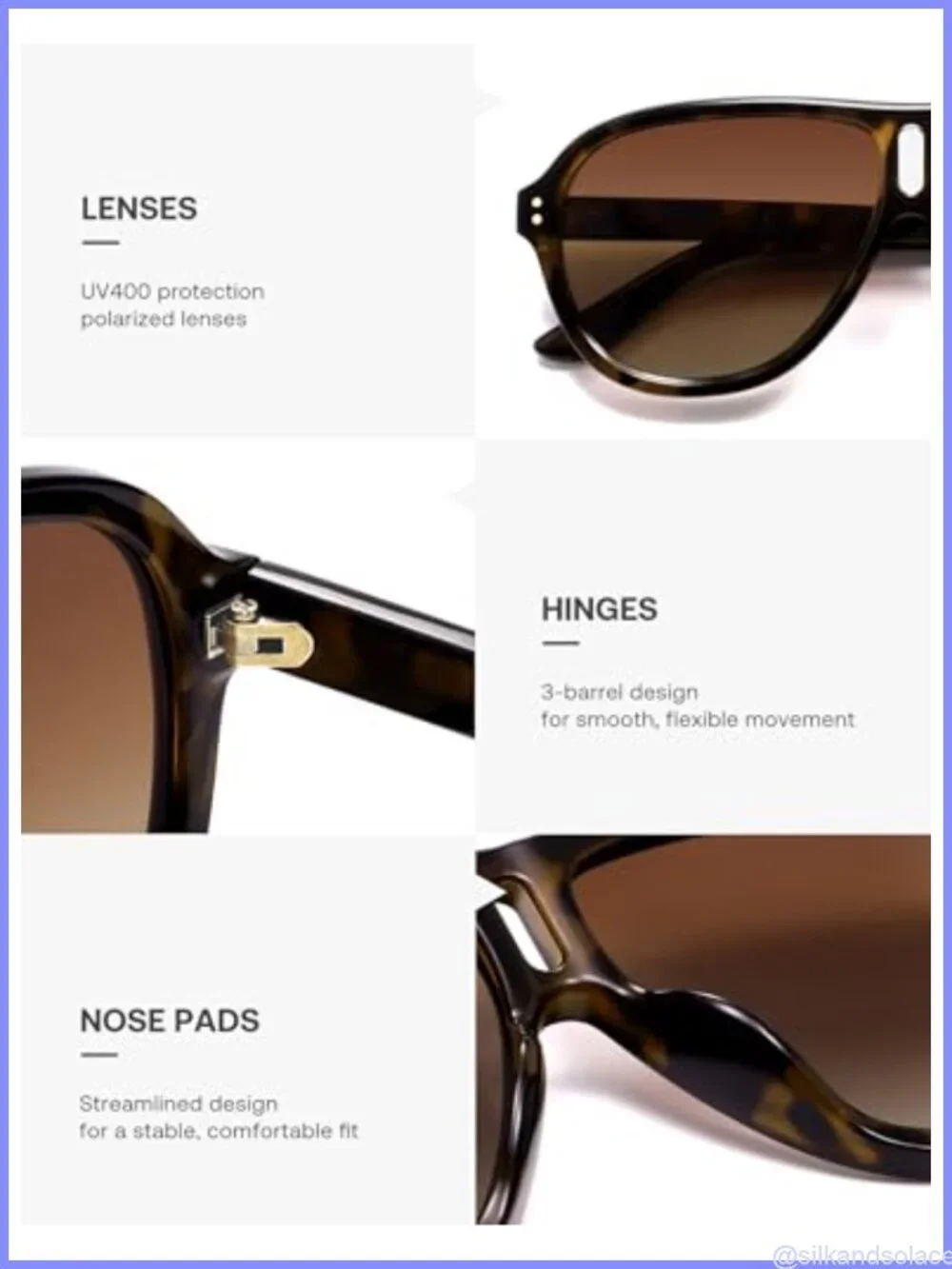 Oversized Polarized Aviator Sunglasses UV400 Retro Trendy TAC Lens Unisex